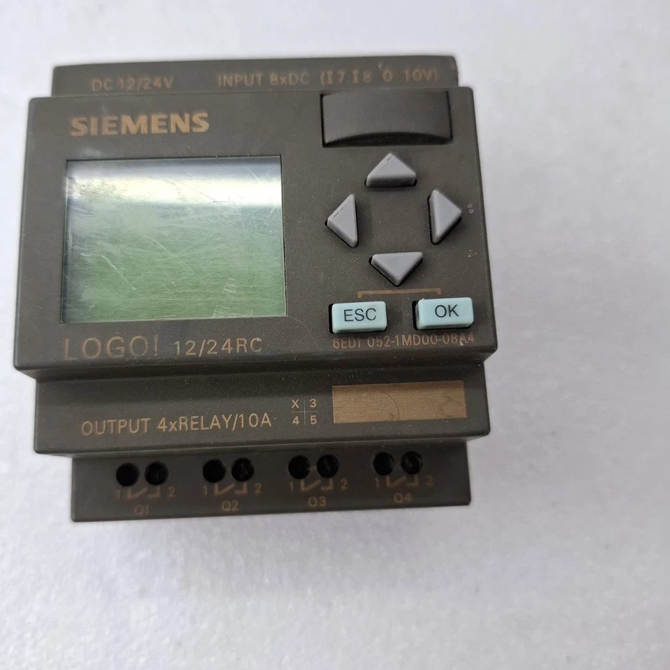 SIEMENS 6ED1052-1MD00-0BA4 LOGO 12/24RC DC 12/24V LOGIC MODULE TESTED AS PHOTO